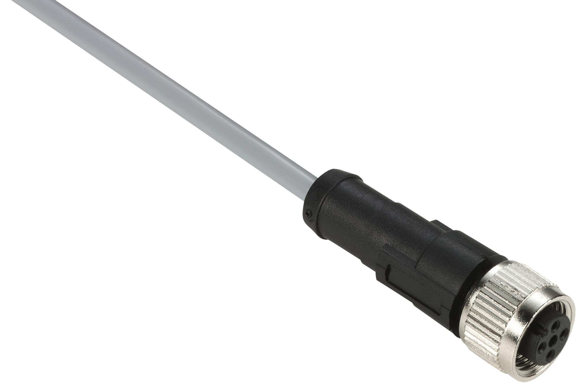 M12 Dişi Konnektörlü Kablo (Düz, 5 Pin, 5 Metre PVC)