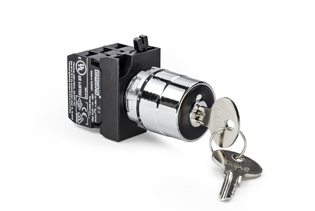 CM Serisi Metal 2NO+1NC (0-I) 60° Anahtarlı Kalıcı 0 Pozisyonunda Anahtarı Çıkan 22 mm Buton