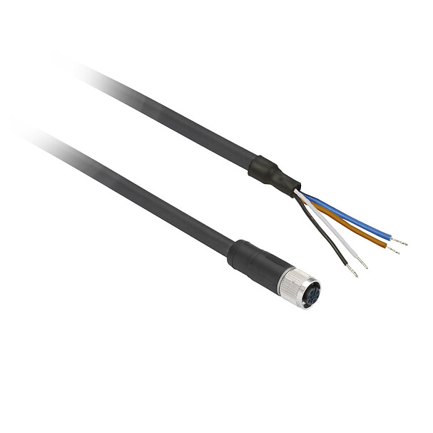 M12 Dişi Konnektörlü Kablo (Düz, 4 Pin, 5 Metre PVC)